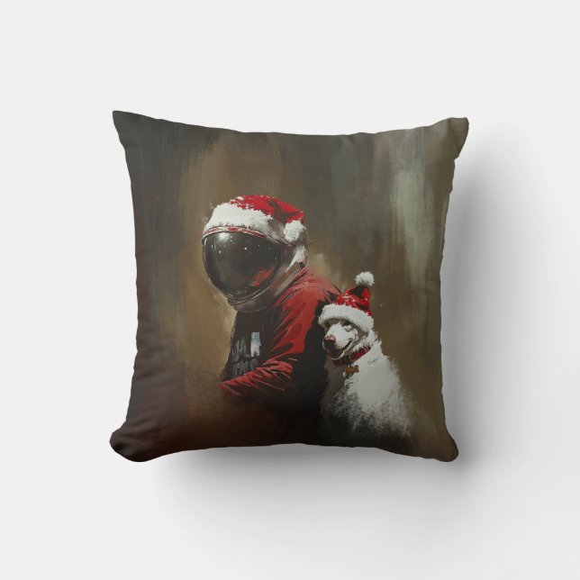Christmas Astronaut Throw Pillow (Front)