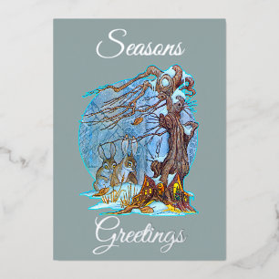 Christmas at Elf Hall Foil Holiday Card
