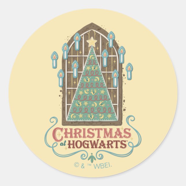 Christmas at HOGWARTS™ Cookie Graphic Classic Round Sticker (Front)