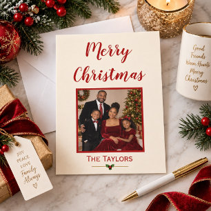 Christmas at Home Elegant Family Photo Holiday Card