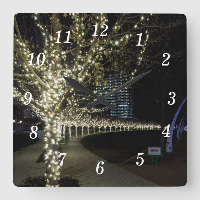 Christmas At Klyde Warren Park Wall Clock (Front)