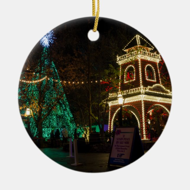 Christmas At Silver Dollar City Ceramic Ornament (Front)