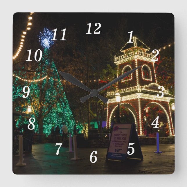 Christmas At Silver Dollar City Wall Clock (Front)