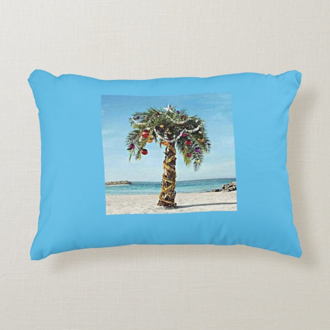 "CHRISTMAS AT THE BEACH* ACCENT PILLOW (Front)