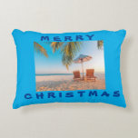"CHRISTMAS AT THE BEACH* ACCENT PILLOW<br><div class="desc">THIS PILLOW IS SO PRETTY AND IF YOU LIKE YOU CAN CHANGE THE "BACK" TO "ANY COLOR" IN SECONDS. AND,  THERE ARE MATCHING CARDS AND PRODUCTS HERE AT THIS STORE----ONE OF MY EIGHT! MERRY CHRISTMAS TO YOU!</div>