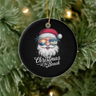 Christmas At The Beach Hawaiian Summer Holiday Ceramic Ornament
