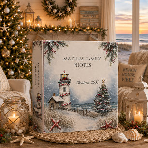 Christmas at the Beach Lighthouse Photo Album Binder