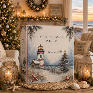 Christmas at the Beach Lighthouse Photo Album | Binder