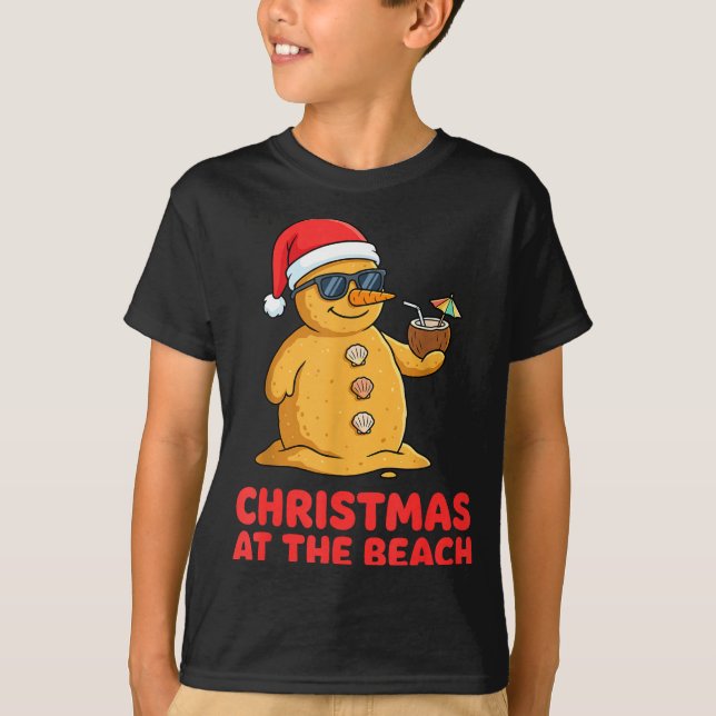 Christmas At The Beach Shirt Funny Sandman Trocal  (Front)