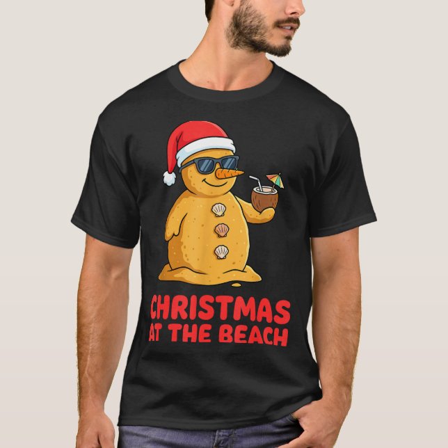 Christmas At The Beach Shirt Funny Sandman Trocal  (Front)