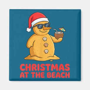Christmas At The Beach Shirt Funny Sandman Trocal Magnet