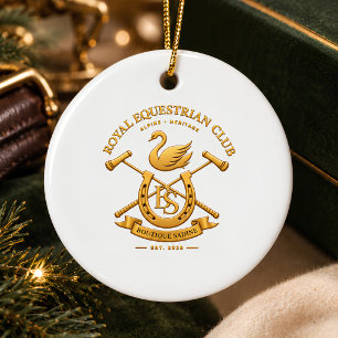 Christmas at the Chalet Custom Family Name Keepsak Ceramic Ornament