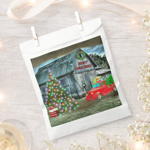 Christmas at the Farm Rustic Barn Favour Bag