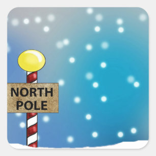 Christmas at The North Pole Square Sticker
