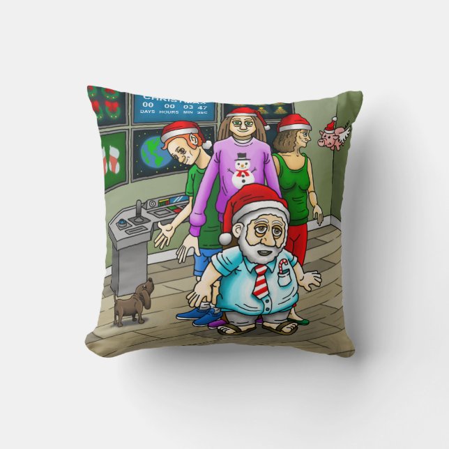 Christmas at the office throw pillow (Front)