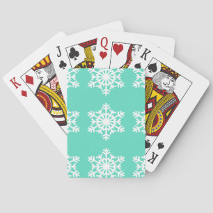Christmas at Tiffanys Aqua Blue Snowflakes Playing Cards