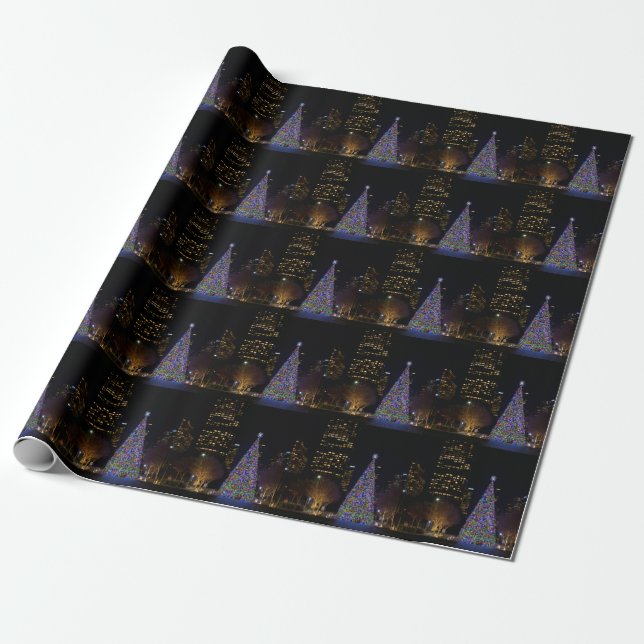 Christmas At Warren Park Night Wrapping Paper (Unrolled)