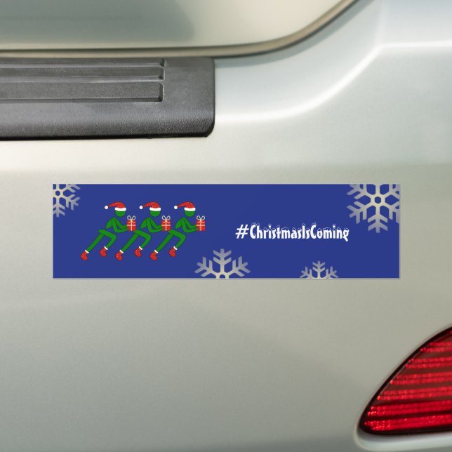Christmas athletes custom text blue bumper sticker (On Car)