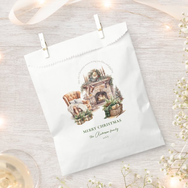 Christmas atmosphere Cozy Personalized Favour Bag (Clipped)