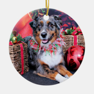 Christmas - Aussie - Kiko Ceramic Ornament