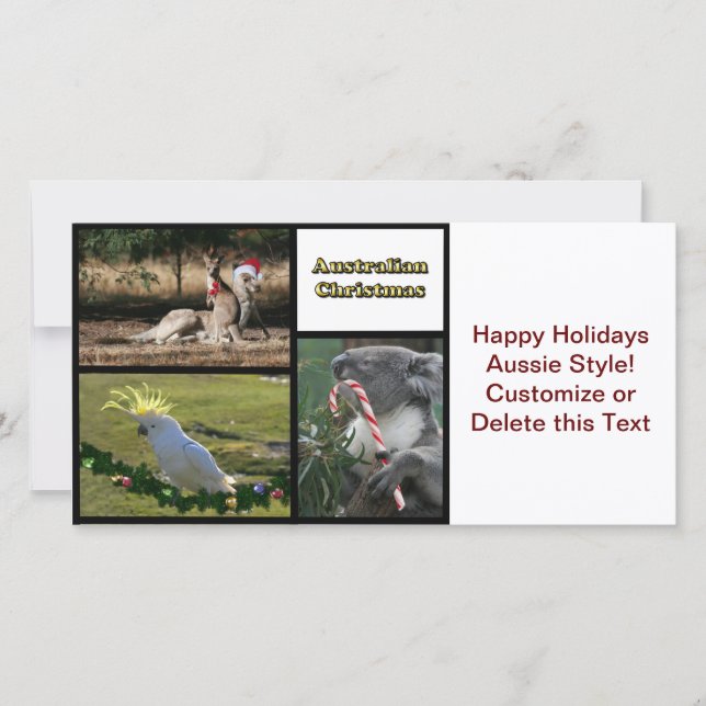Christmas Aussie Style Animals Holiday Card (Front)