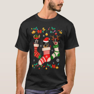 Christmas Australian Cattle Sock Xmas Reindeer San T-Shirt