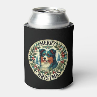 Christmas Australian Shephard Can Cooler