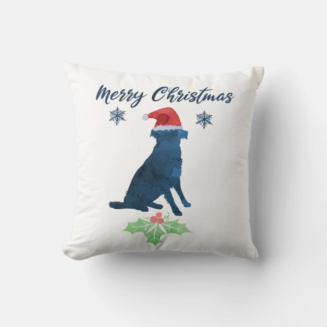 Christmas Australian Shepherd Throw Pillow (Front)