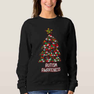 Christmas Autism Awareness tree insert Men Women Sweatshirt