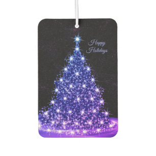 Christmas Auto Pink Blue Tree Winter Black Rustic Air Freshener