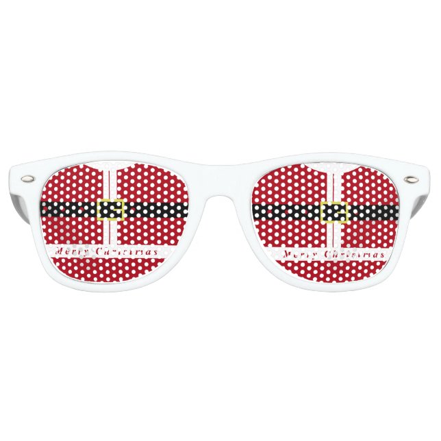 Christmas Aviator Sunglasses Santa Claus Belt (Front)