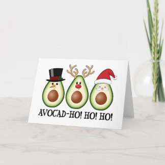Christmas Avocado Frosty, Rudolph, and Santa Card