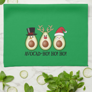 Christmas Avocado Frosty, Rudolph, and Santa Kitchen Towel