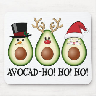 Christmas Avocado Frosty, Rudolph, and Santa Mouse Pad