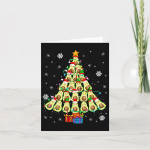 Christmas Avocado Lover Santa Elf Reindeer Avocado Card
