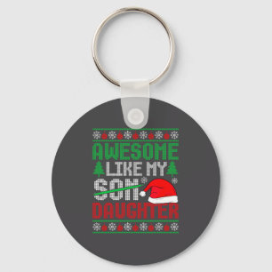 Christmas Awesome Like My Daughter Santa Hat Ugly  Keychain