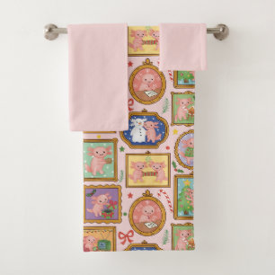 Christmas axolotl Bath towels set