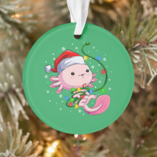 Christmas Axolotl Santa Hat Lights Japanese Cute Ornament