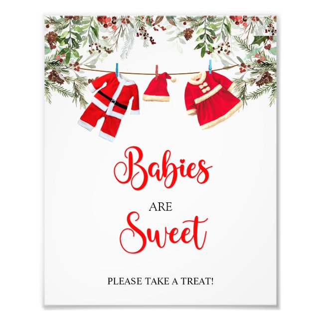 Christmas Babies Are Sweet Baby Shower Sign (Front)