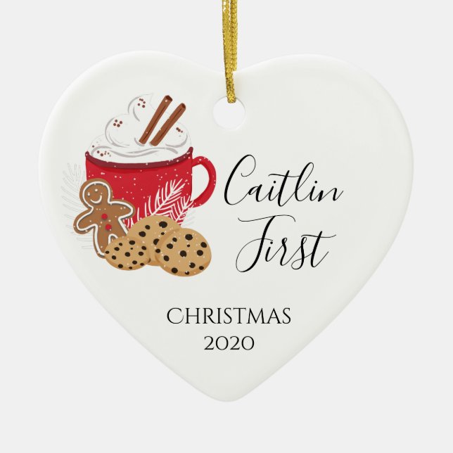 Christmas baby, 1st christmas new baby, ceramic ornament (Front)