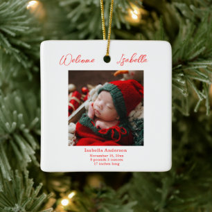 Christmas Baby Announcement Ceramic Ornament