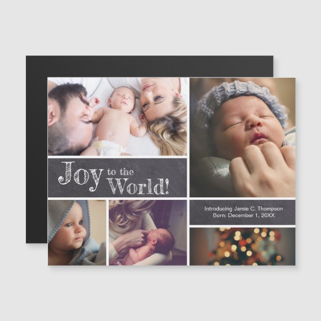 Christmas Baby Birth Announcement Photo Collage (Front/Back)
