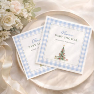 Christmas Baby Boy Shower Lunch Napkins