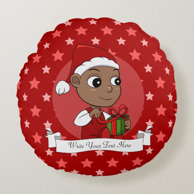 Christmas baby cartoon round pillow (Front)