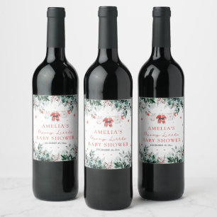 Christmas Baby Clothes Merry Little Baby Shower Wine Label