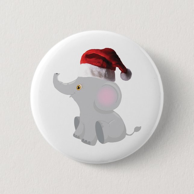 Christmas Baby Elephant 2 Inch Round Button (Front)