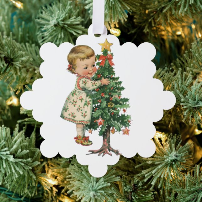 Christmas Baby Girl Ornament Card (Insitu (Tree))