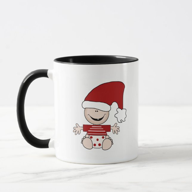 Christmas Baby in Stocking Cap Tshirts and Gifts Mug (Left)