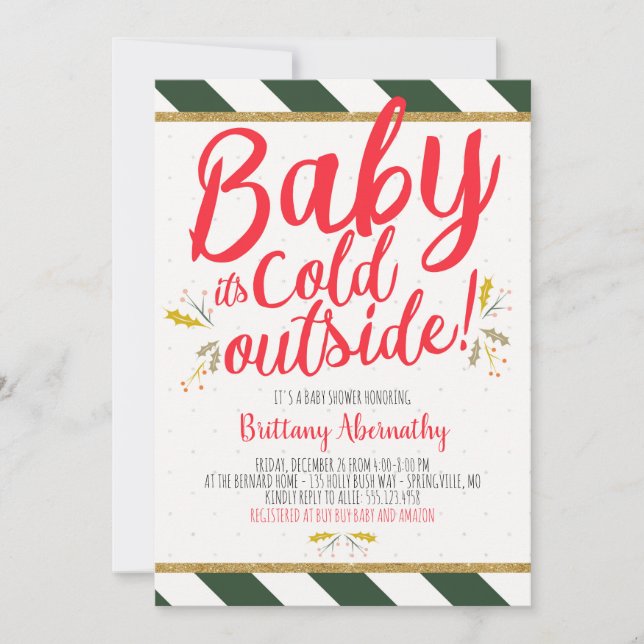 Christmas Baby It's Cold Outside Baby Shower Invitation (Front)
