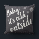 Christmas, Baby it's cold outside, snowflakes Throw Pillow<br><div class="desc">Product Name: "Cozy Winter Charm: 'Baby It's Cold Outside' Snowflakes Throw Pillow" Product Description: Embrace the winter season with the "Cozy Winter Charm: 'Baby It's Cold Outside' Snowflakes Throw Pillow." This pillow isn't just a comfortable addition to your home; it's a stylish and modern piece that brings the festive spirit...</div>